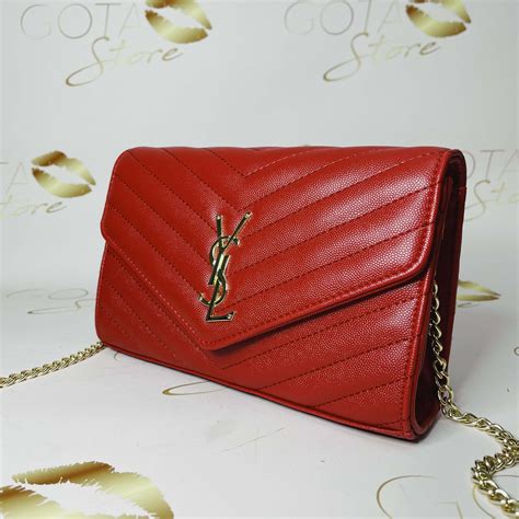 ysl clutch red patent|ysl monogram quilted leather clutch.